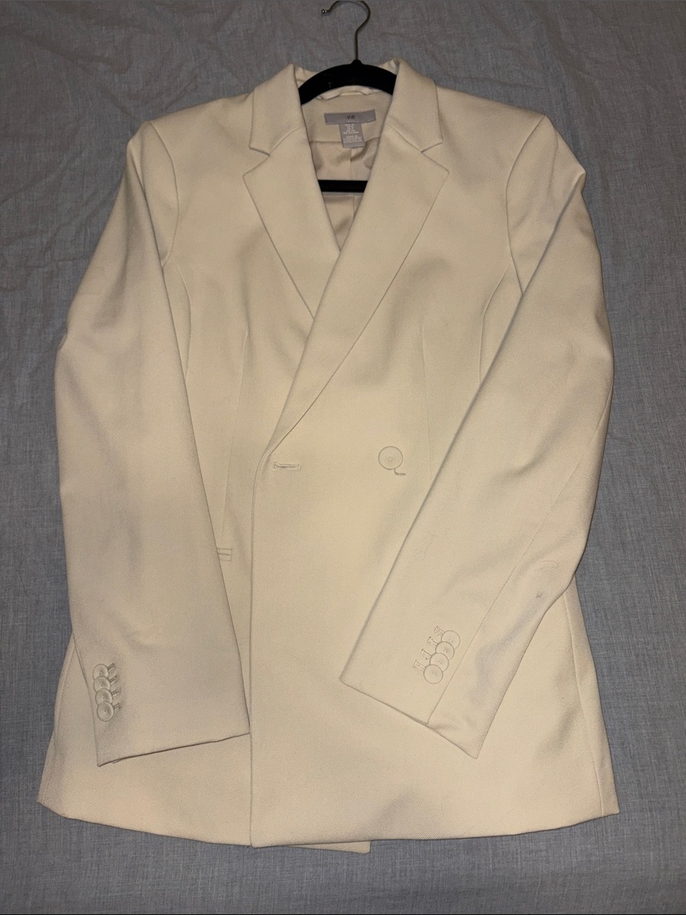 Classic Cream Double-Breasted Women’s Blazer